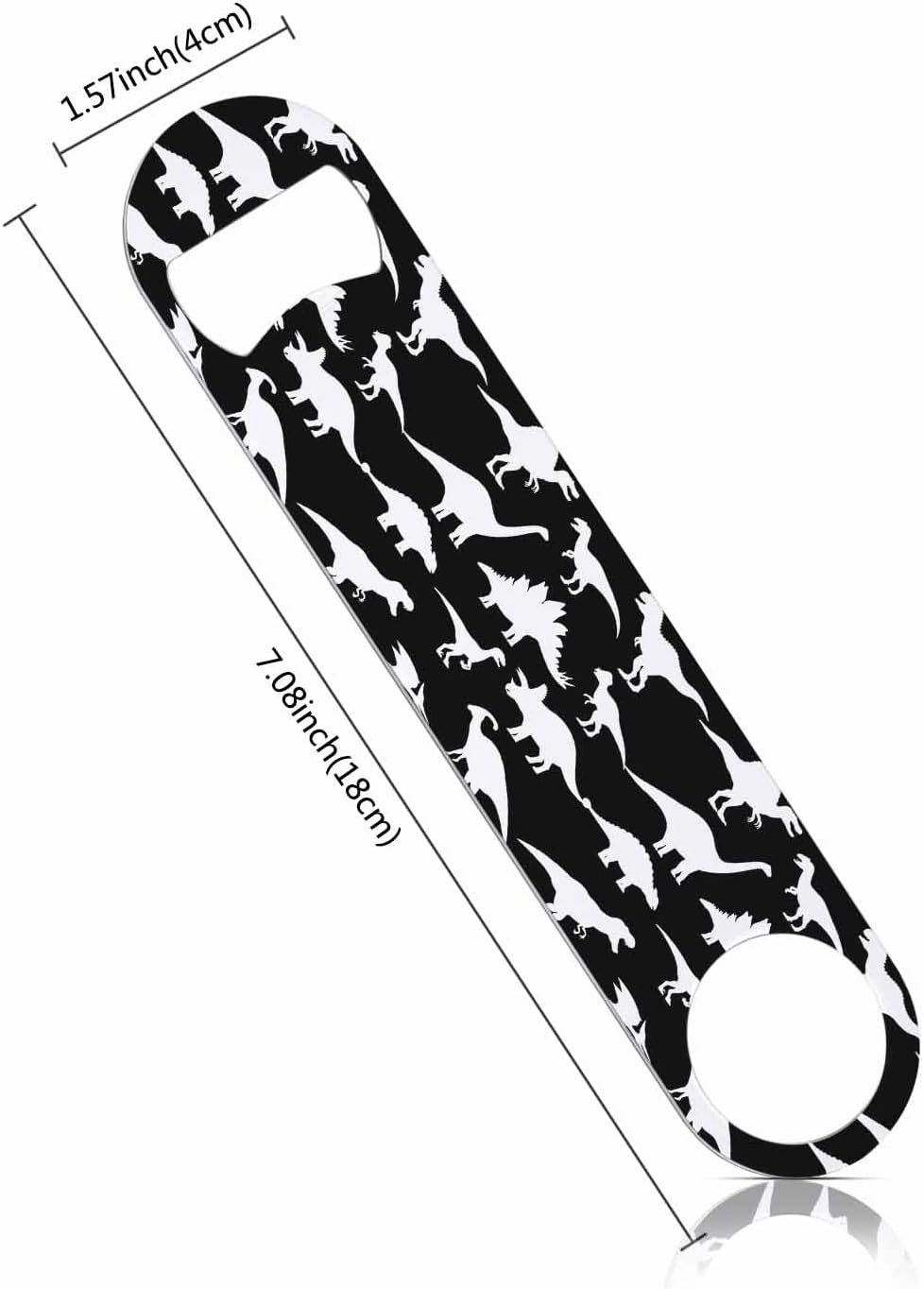 Dinosaurs Stainless Steel Bottle Opener Black Dinosaur Silhouette Triceratops Shadow Raptor Tyrannosaurus Flat Beer Bottle Opener Keychain for Home Kitchen Bar Restaurant Party Birthday Gift