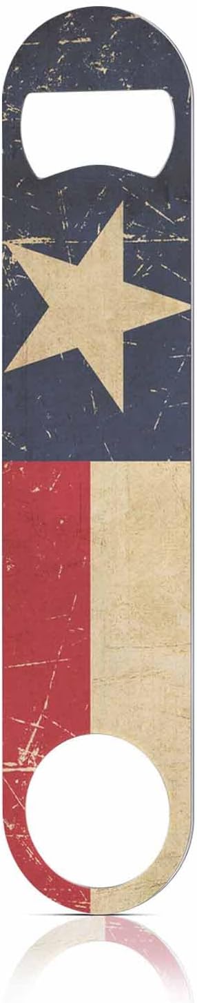 Texan Flag Stainless Steel Bottle Opener Rusty Scratched Sepia Aged Grunge Texan Flag Flat Beer Bottle Opener Keychain for Home Kitchen Bar Restaurant Party Birthday Gift