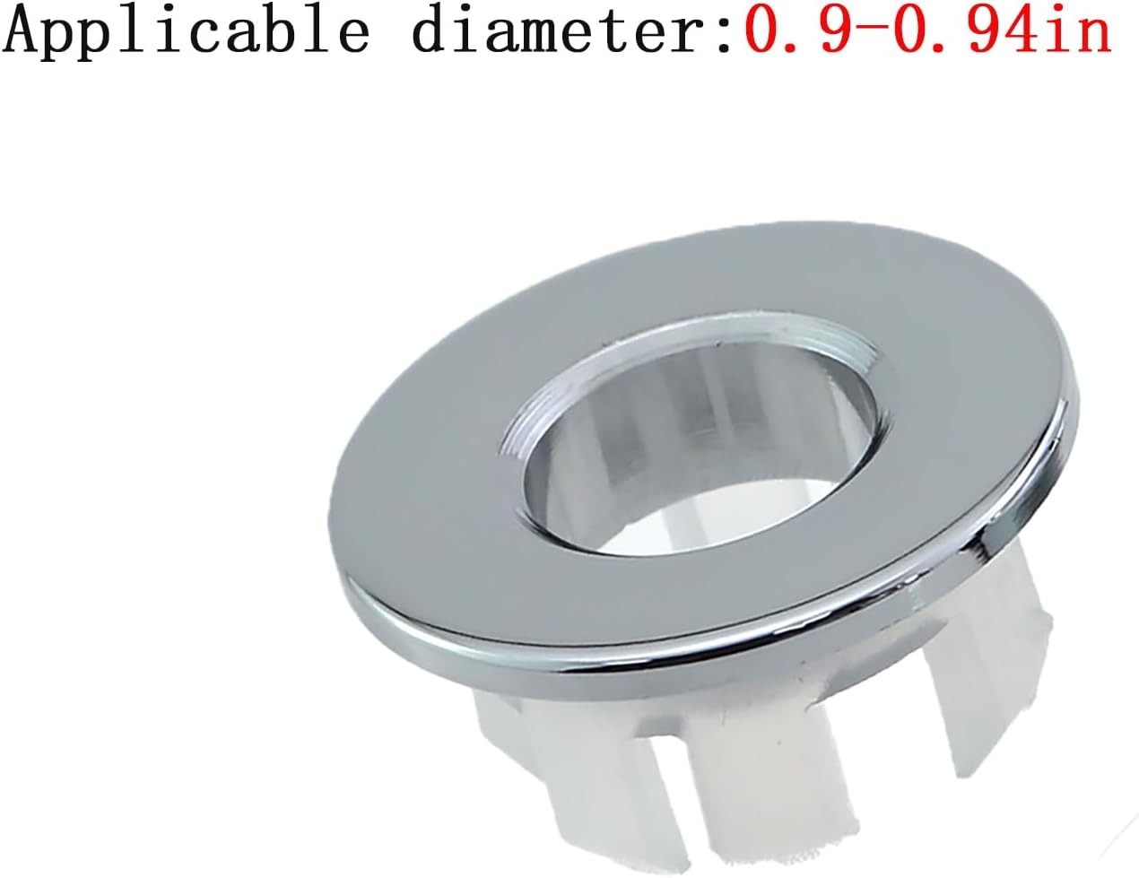 2PCS Kitchen Sink Drain Silver Full Brass Basin Overflow Decorative Cover 22-24mm Hole Inside Diameter Insertion Cap