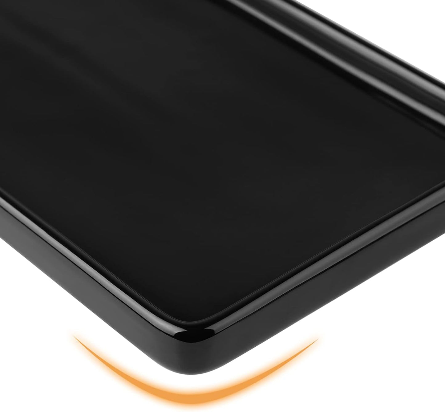 Gurygo 6" Bathroom Trays - Ceramic Vanity Tray for Bathroom - Small Ceramic Tray - Kitchen Soap Trays for Kitchen Counter - Bathtub Organizer (Black)