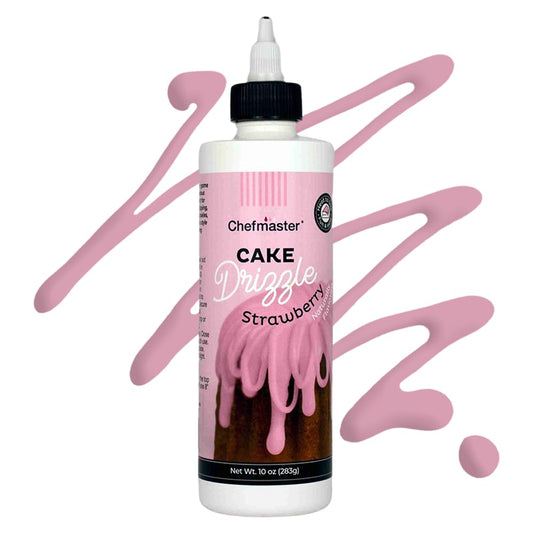 Strawberry-Flavored Cake Drizzle by Chefmaster, Edible Cake Drip Frosting for Decorating, Drip for Cakes, Cupcakes, Cookies, Donuts, 10 oz