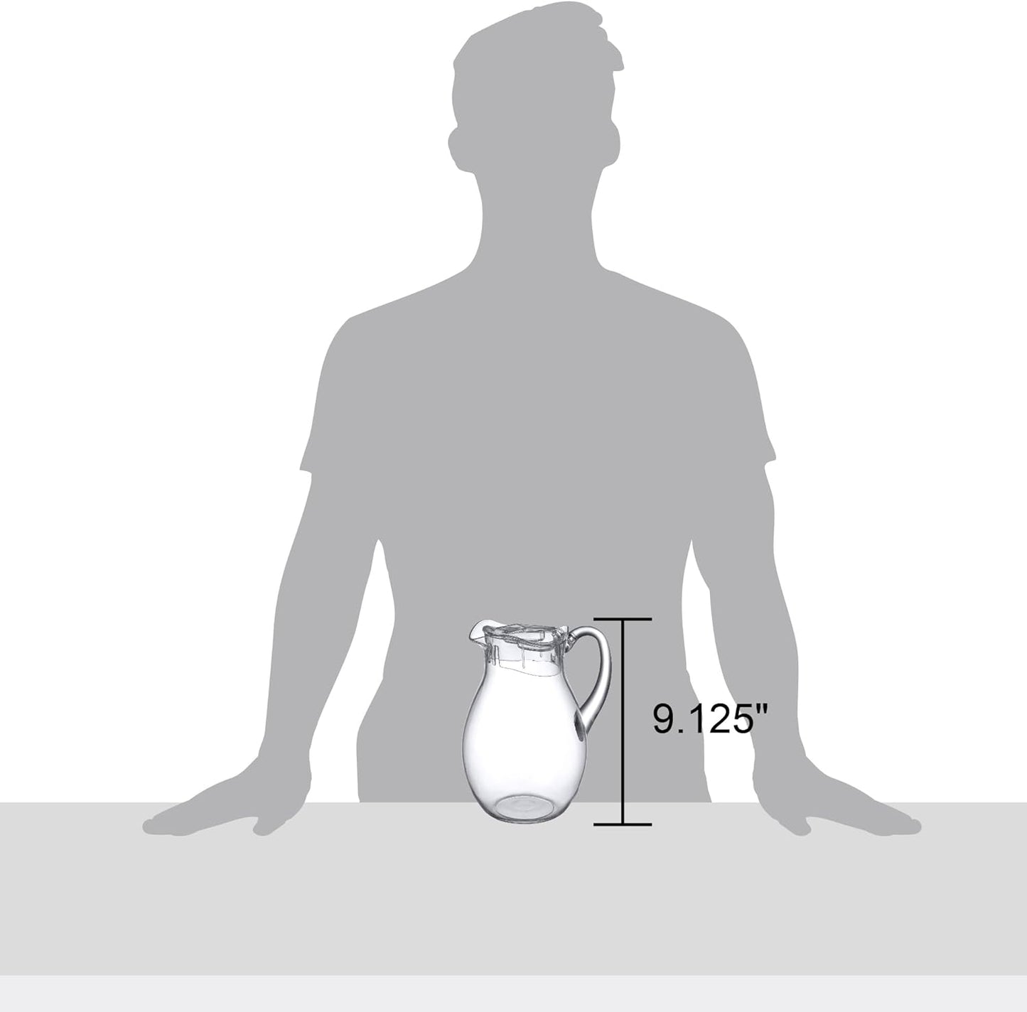 Amazing Abby - Bubbly - Plastic Pitcher (64 oz, 2 Quart), Clear Water Pitcher with Lid, Fridge Jug, BPA-Free, Shatter-Proof, Great for Iced Tea, Sangria, Lemonade, Juice, Milk, and More