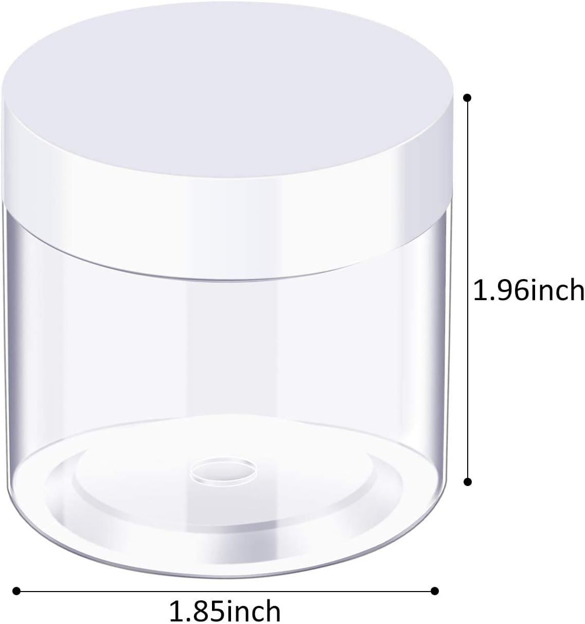 SATINIOR 6 Pack 5 Oz Plastic Jars Containers with Lids Wide-mouth Refillable Leakproof Reusable Round Empty Jars for Travel Cosmetic Dry Food Spice Candy Cookie Home Kitchen Organizing (White)