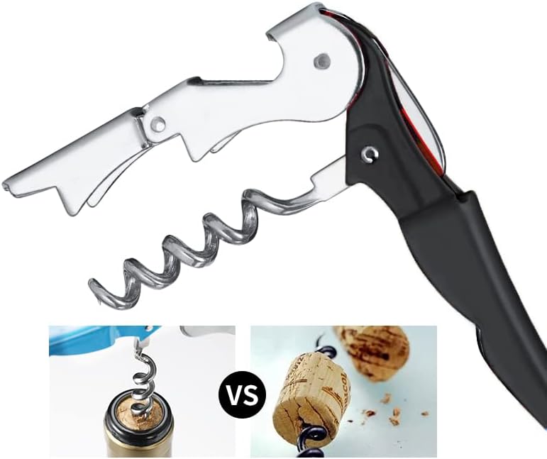 Professional Waiter Corkscrew Wine Openers Set, Heavy Duty Stainless Steel Hinges Wine Key for Restaurant Waiters, Sommelier, Bartenders