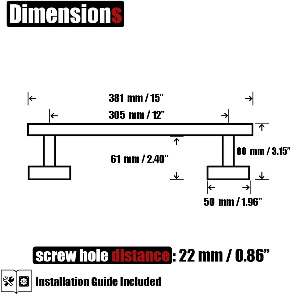 JQK Champagne Bronze Towel Bar, 15 Inch 304 Stainless Steel Thicken 0.8mm Towel Rack Bathroom, Towel Holder Wall Mount, Useable Length 12 Inch, TB110L12-CB