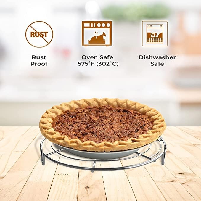 KITCHENATICS Round Cooling Racks for Cooking & Baking, Stainless Steel Steamer Rack, Canning Rack, Cake Cooling Rack - Circle Wire Cooling Rack for Air Fryer, Instapot, Cake Pans - 3PC 7.5", 9", 10.5"