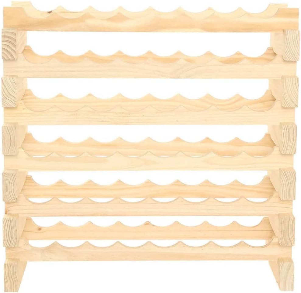 48 Bottle Wine Rack Natural Pine