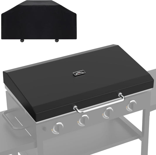Upgraded Griddle Hinged Lid for 36" Blackstone 1554 1863 1825 1818 1565 1560 2149 1841 1866 2122 2151 2177, Hard Cover with Thermometer and Cover for Blackstone 36 Inch Griddle Accessories