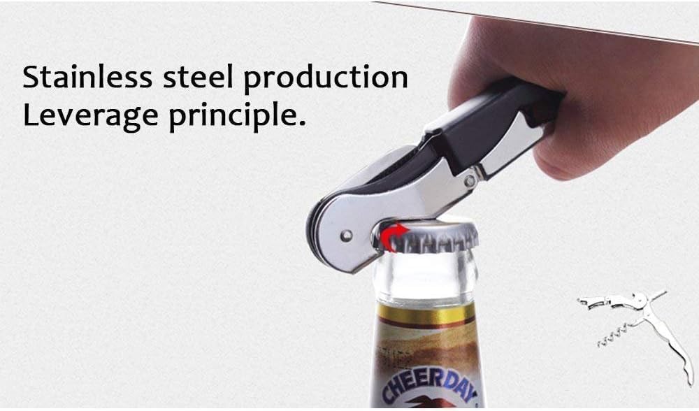 RECUTMS 12 Packs Wine Corkscrew Opener Bulk Stainless Steel Fold Beer or Bottle Opener Serrated Foil Cutter,Perfect for Bars,Restaurants,Family,Company Party (Claret)