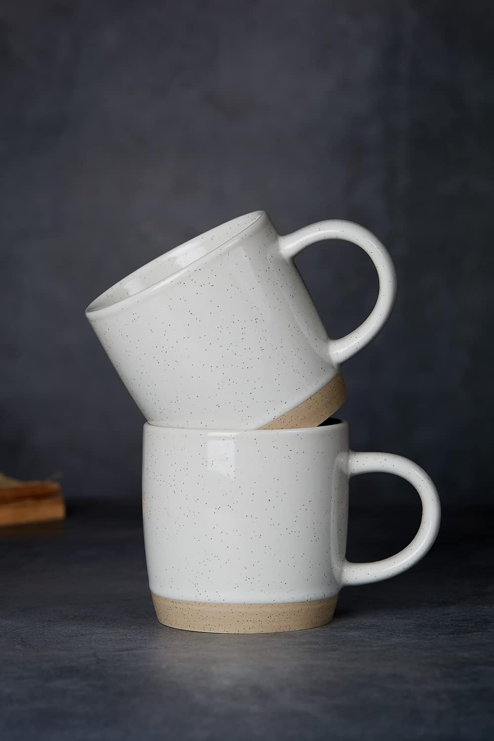 famiware Coffee Mugs for 4, 12 oz Mug Set, Dringking Cup with Handle for Coffee, Tea, Cocoa, Milk, Milkyway serise, White