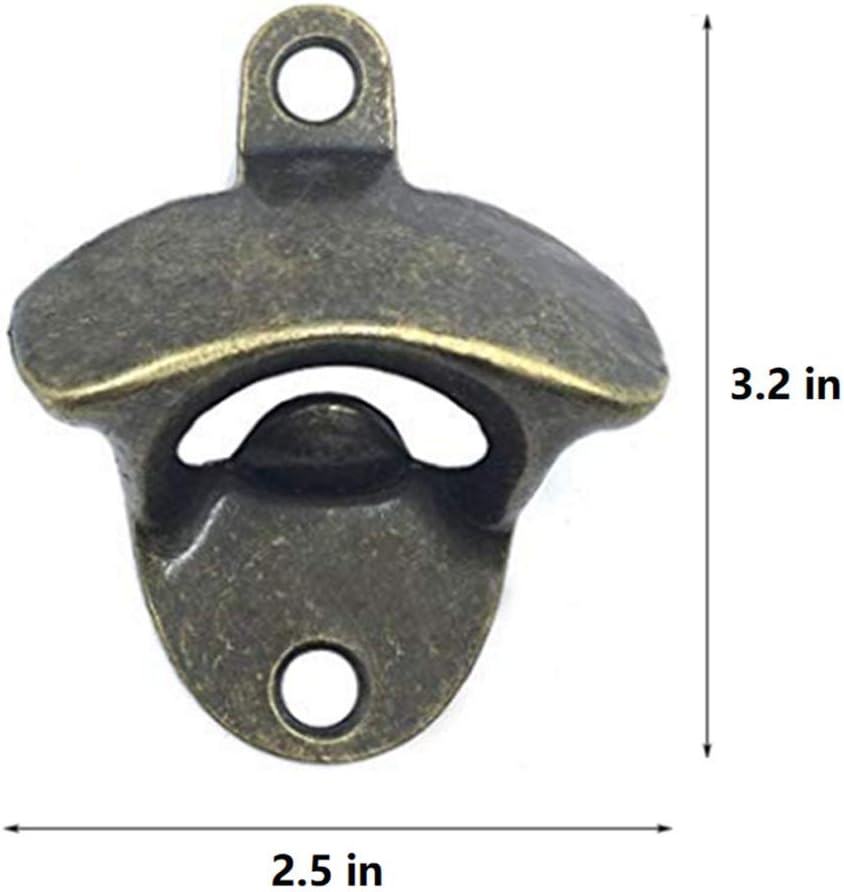 20 Pack Bottle Opener Wall Mounted, Vintage Beer Bottle Opener with Screws for Bars KTV Hotels Homes, (Bronze)