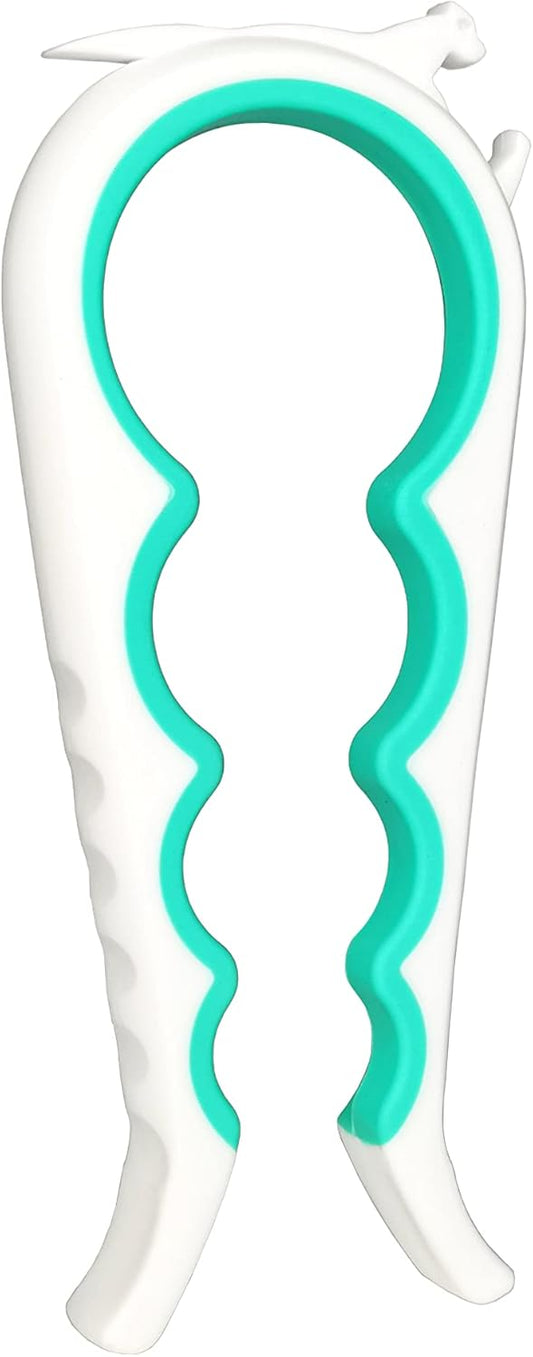 Otstar Jar Opener Bottle Opener and Can Opener for Weak hands, Seniors with Arthritis and Anyone with Low Strength, Mutil Jar Opener Get Lids Off Easily (White and Cyan)