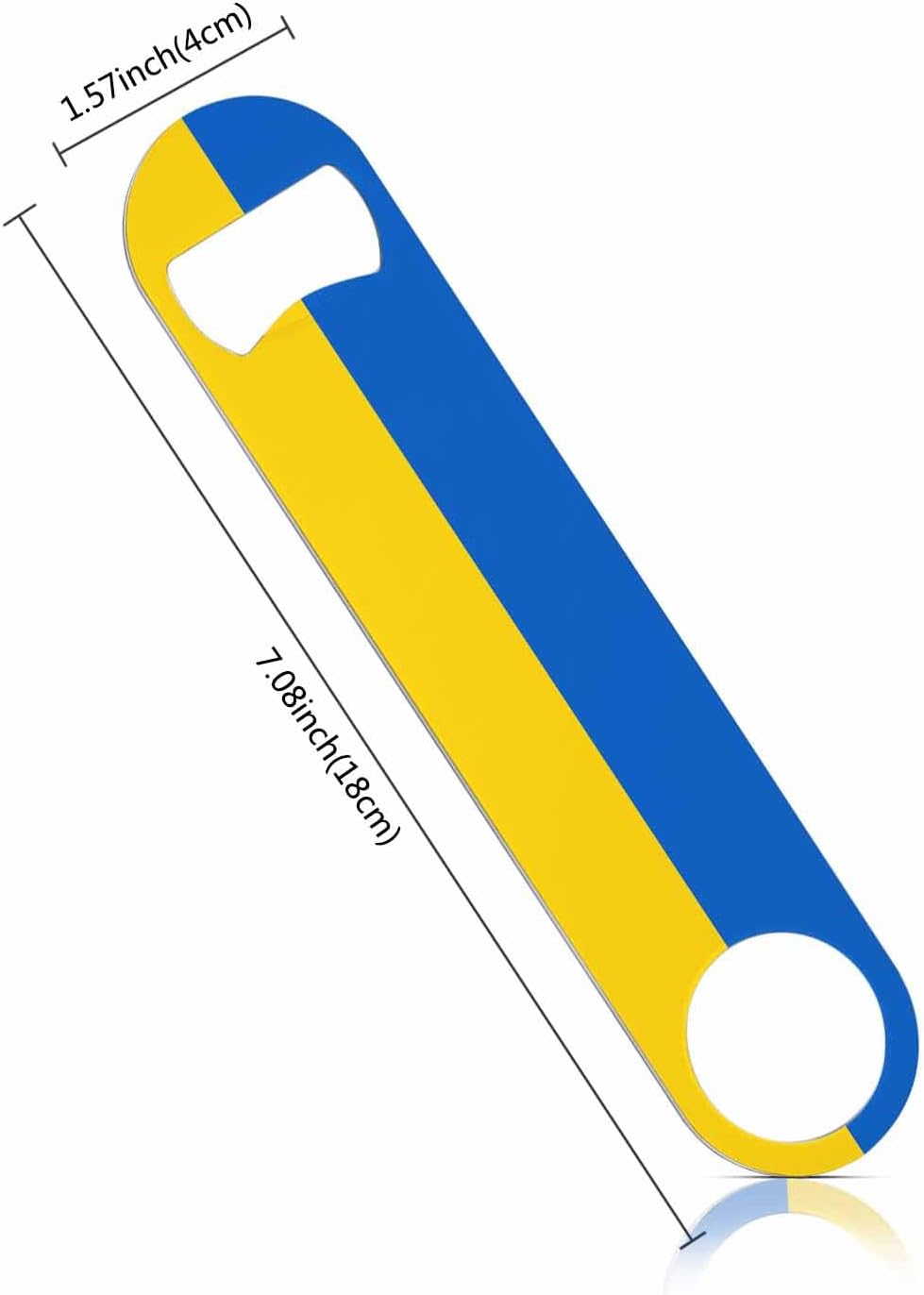 Ukraine Flag Stainless Steel Bottle Opener Yellow Blue Ukrainian Symbol Emblem Flat Beer Bottle Opener Keychain for Home Kitchen Bar Restaurant Party Birthday Gift