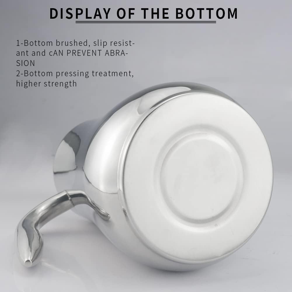 SANQIAHOME Stainless Steel Teapot with strainer Tea Pot With Removable Infuser or filter for Loose Leaf and Tea Bags cold water Pitcher Tea Maker Dishwasher Safe (silver, 1550ml(51Oz))