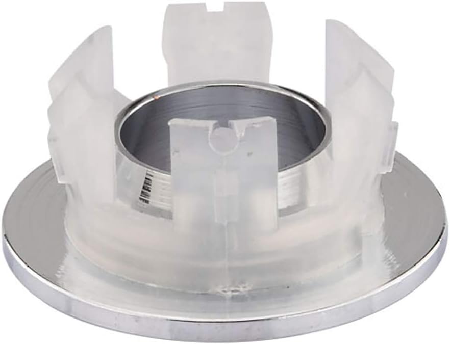 Sink Basin Trim Overflow Cover Brass Insert in Hole Round Caps Chrome 3 PCS