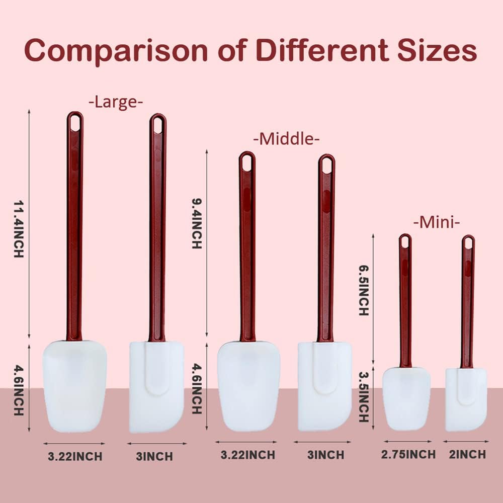 16.5 INCH Silicone Spatulas Heat Resistant Heavy Duty Rubber Spatulas Commercial Spatulas Set for Kitchen Use Silicone Cooking Utensils Sets of 2