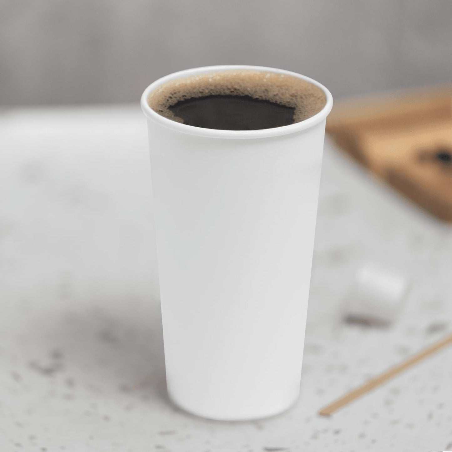 Karat 20 oz Paper Hot Coffee Cups [600 ct] White Disposable Cup for Hot/ Cold Drinks and Beverages, 90mm (C-K520W)