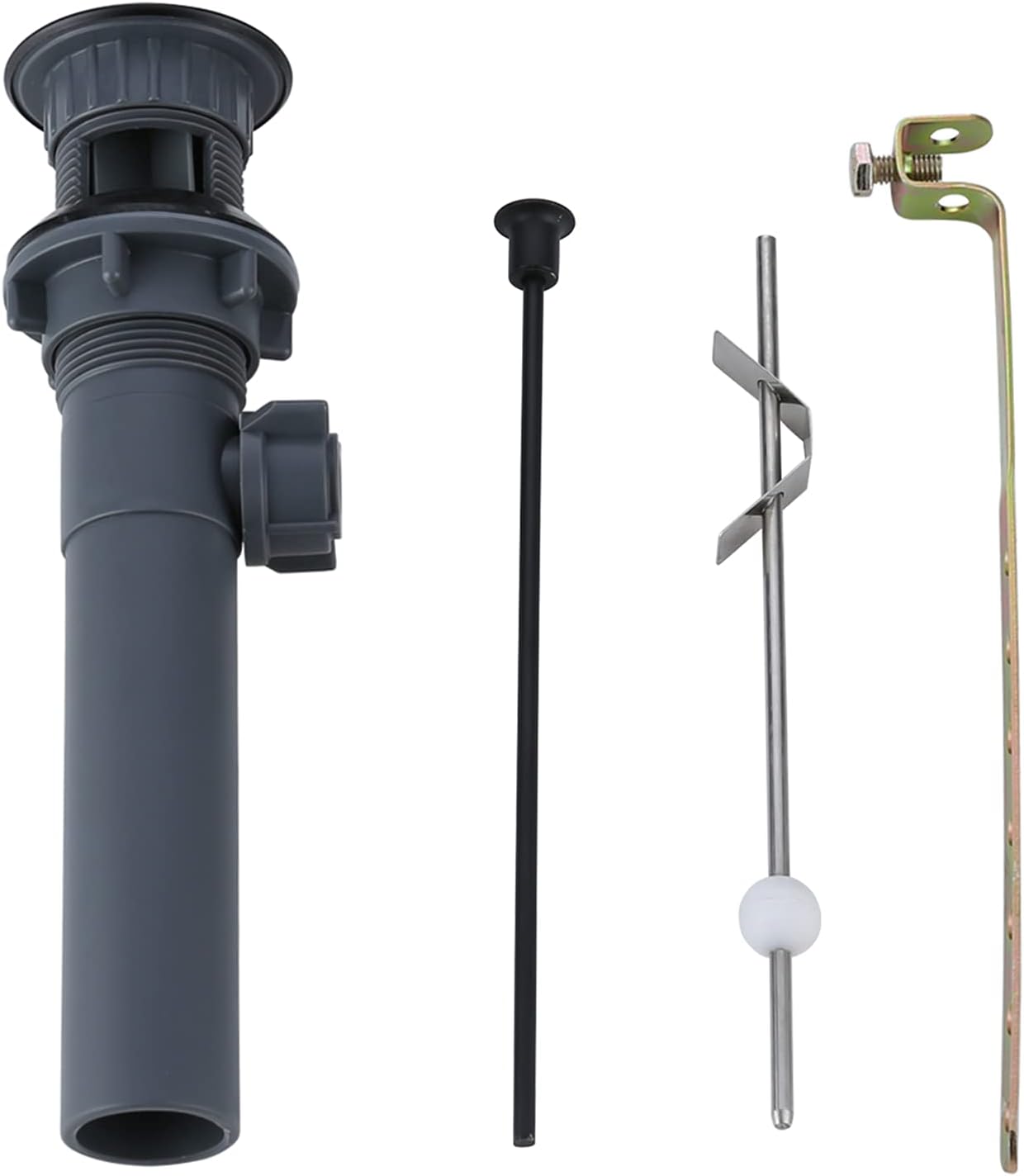 ARCORA Sink Drain with Overflow, Bathroom Sink Stopper with Lift Rod, Matte Black Drain for Vessel Sink