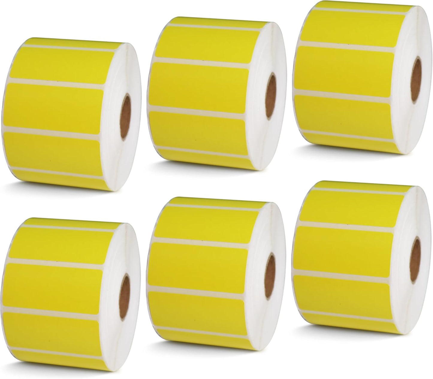 BETCKEY - 2.25" x 1" File Folder & Multipurpose Labels Compatible with Zebra & Rollo Label Printer,Premium Adhesive & Perforated[Yellow, 6 Rolls, 9000 Labels]