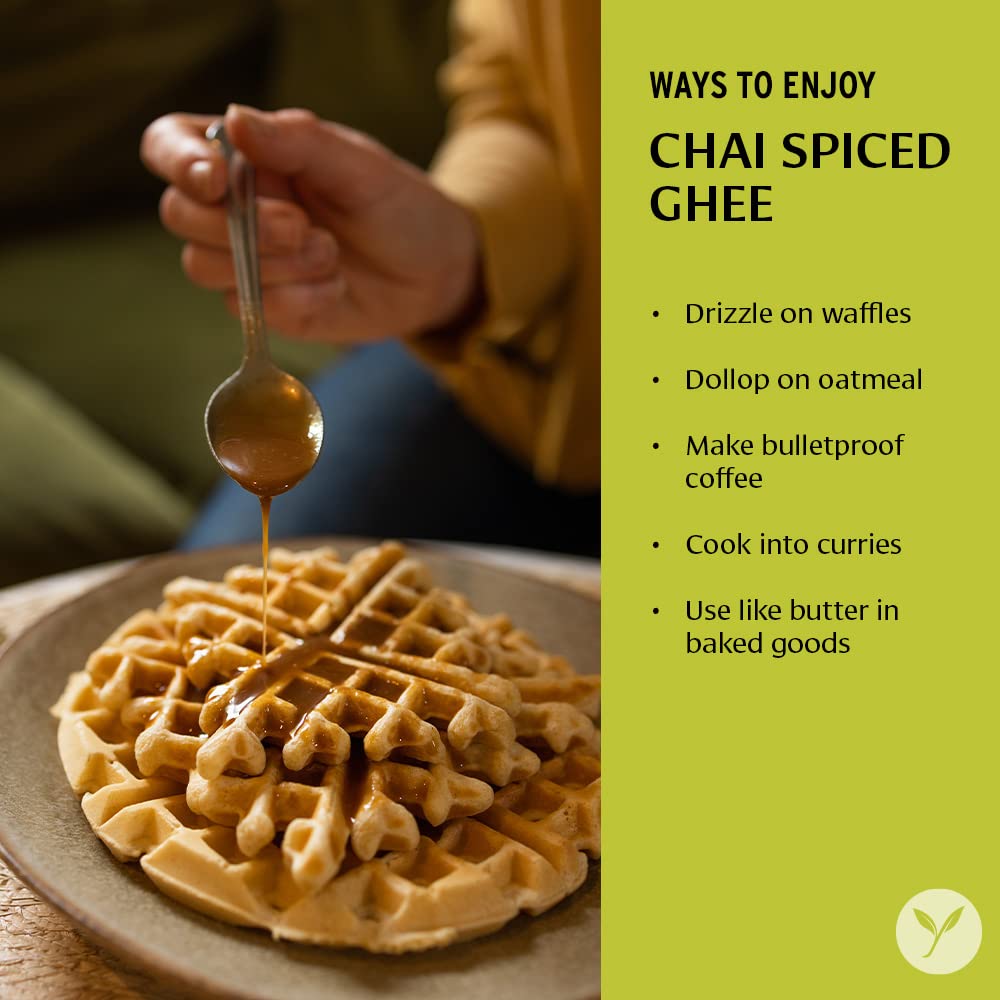 Banyan Botanicals Chai Spiced Ghee – Cultured Organic Ghee (Clarified Butter) with Cinnamon & Cardamom – Tasty Oil & Butter Alternative for Cooking & Baking – 5.65 oz – Non-GMO Gluten Free Vegetarian