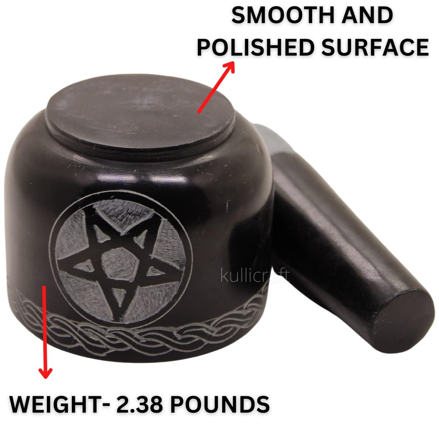 Mortar and Pestle Set Unique - Black Pestle and Mortar Bowl Solid Stone Grinder for Herbs Spice Guacamole Garlic Ginger Root