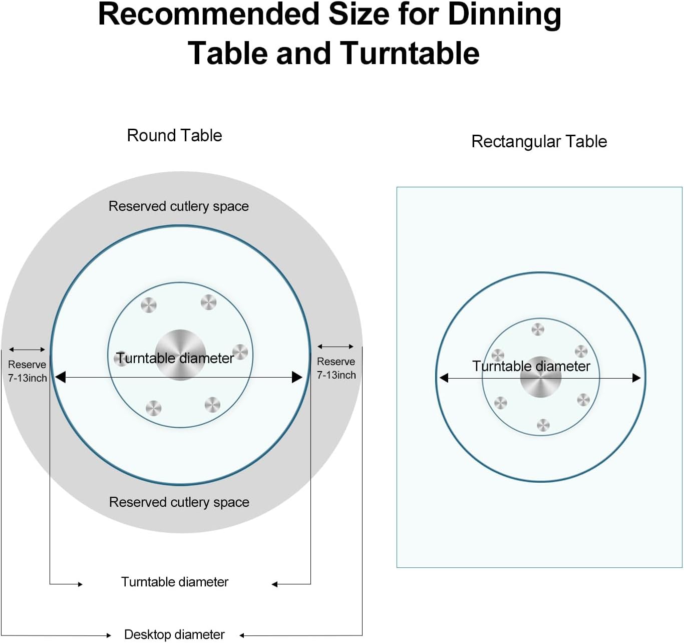 30" Heavy-Duty Lazy Susan Turntable - 1/3" Extra-Thick Tempered Glass - Silent & Smooth Swivel for Large Dining Tables, Centerpiece