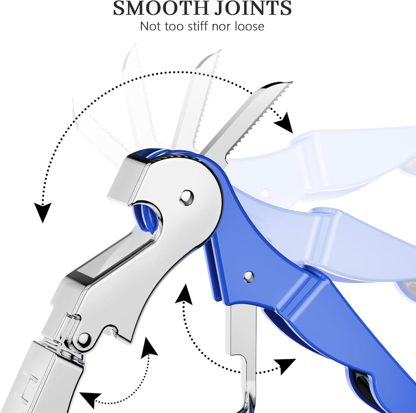 HYZ 2-Pack Wine Opener Waiter Corkscrew, Professional Wine Key for Servers, Bartender with Foil Cutter, Manual Wine Bottle Opener Double Hinged (Azure Blue)