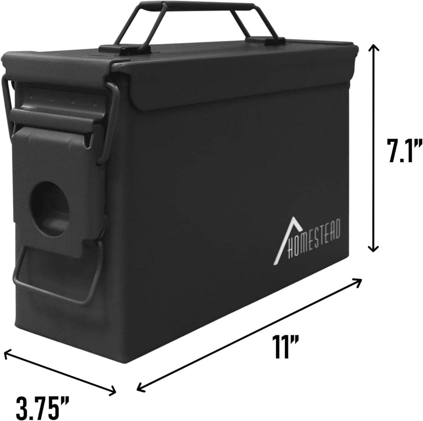 HOMESTEAD 30 Cal Metal Ammo Can - New Steel Ammo Can, Military Ammo Box, Airtight Case, Weatherproof Storage Ammo Box (4-Pack, Black Color)