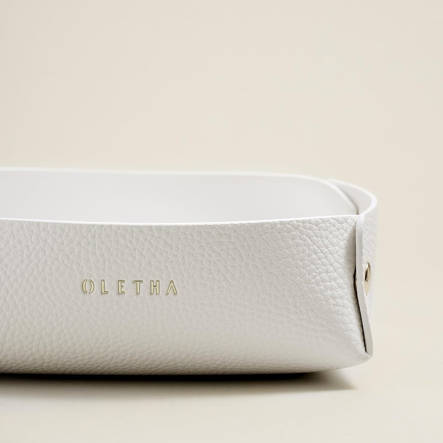 OLETHA Napkin Holder for Luncheon Napkins - Aesthetic Desk Decor for Kitchen & Dining Table - White