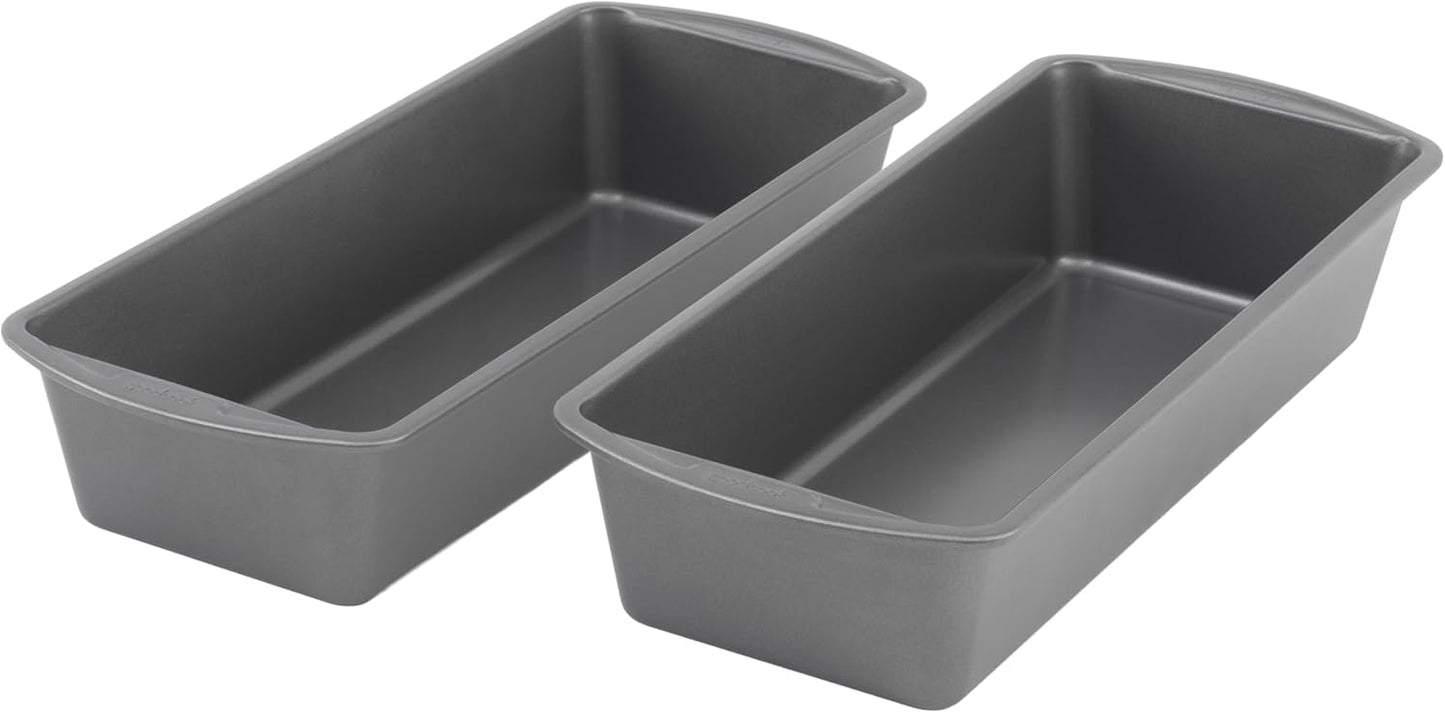 GoodCook Set of 2 Extra Large 13" x 5" Nonstick Steel Bread Loaf Pans, Gray - Set of Two Loaf Pans, Even Heat Distribution, Scratch-Resistant Nonstick Coating, Durable Construction, Easy to Clean