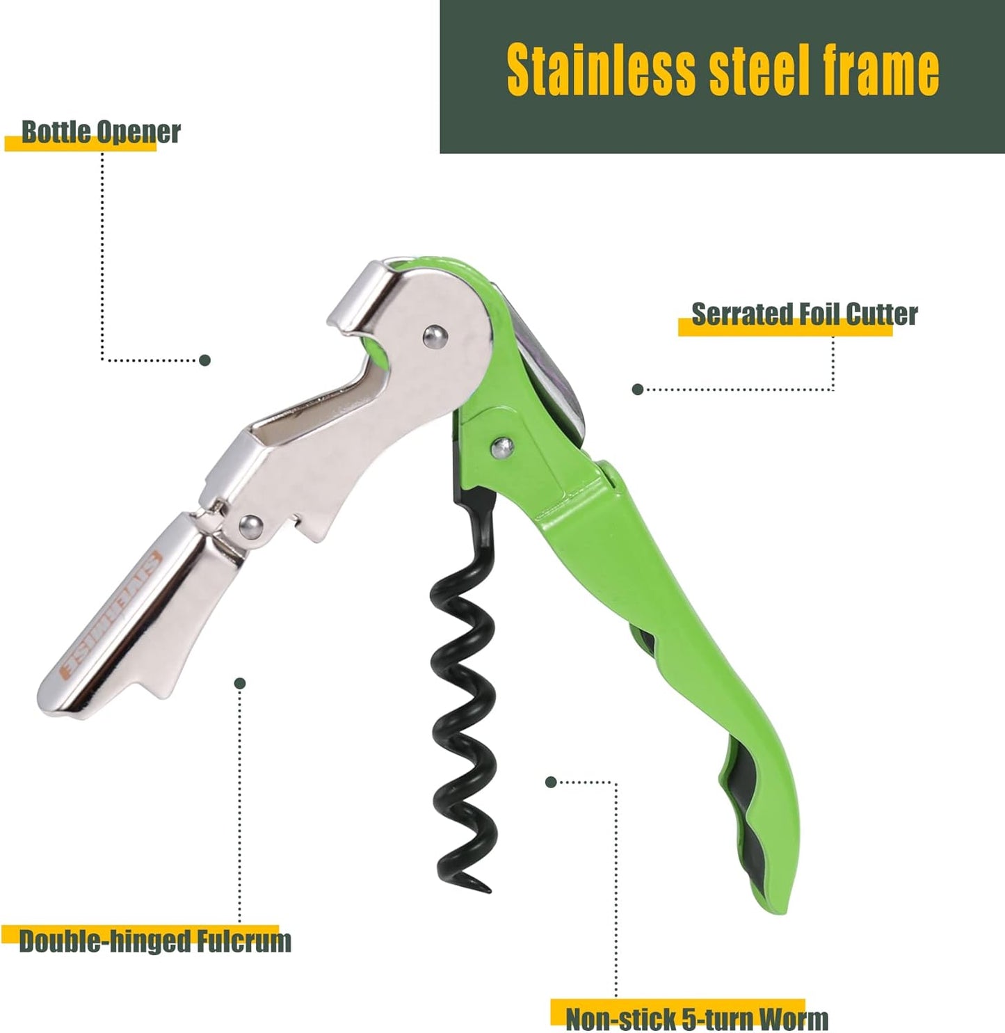 Waiters Corkscrew, Wine Bottle Opener, Wine Key, Multi-Functional All-in-1(Multi-Color, Pack of 4)