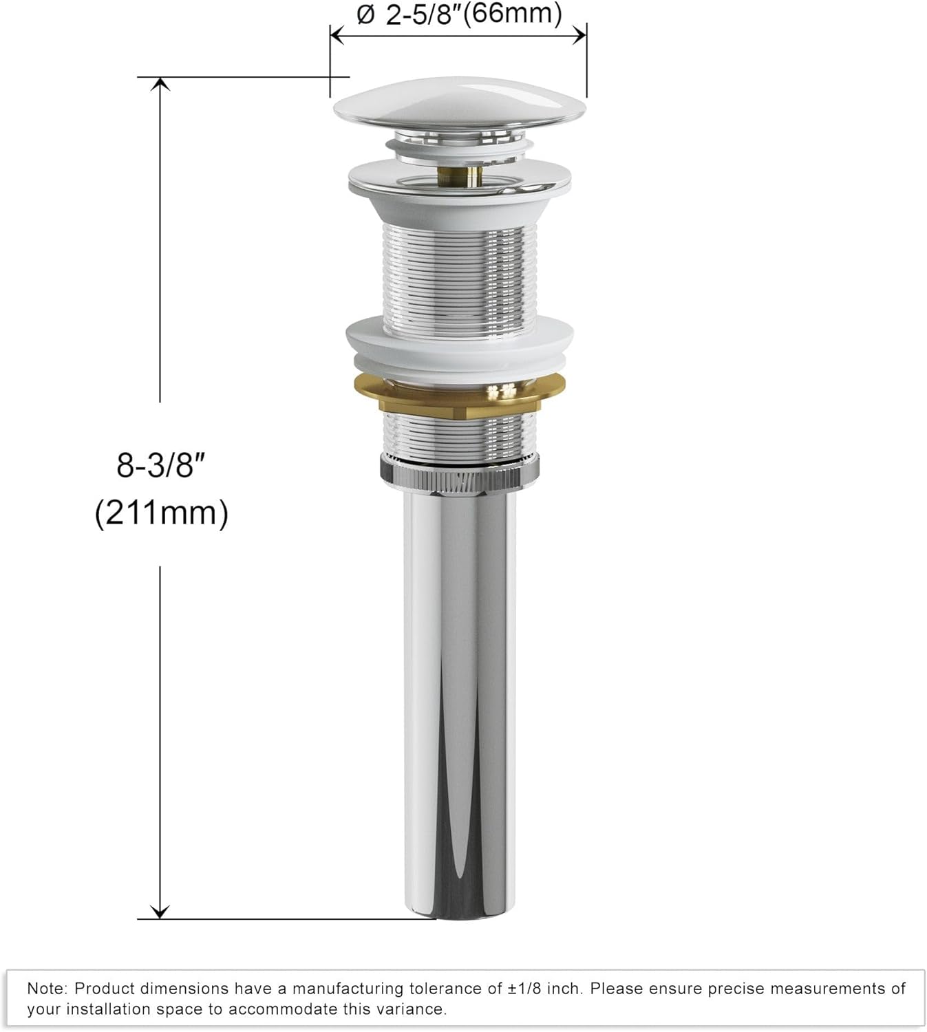 Dowell Pop Up Drain Stopper for Bathroom Vanity/Vessel Sink (Chrome 6011 0805)