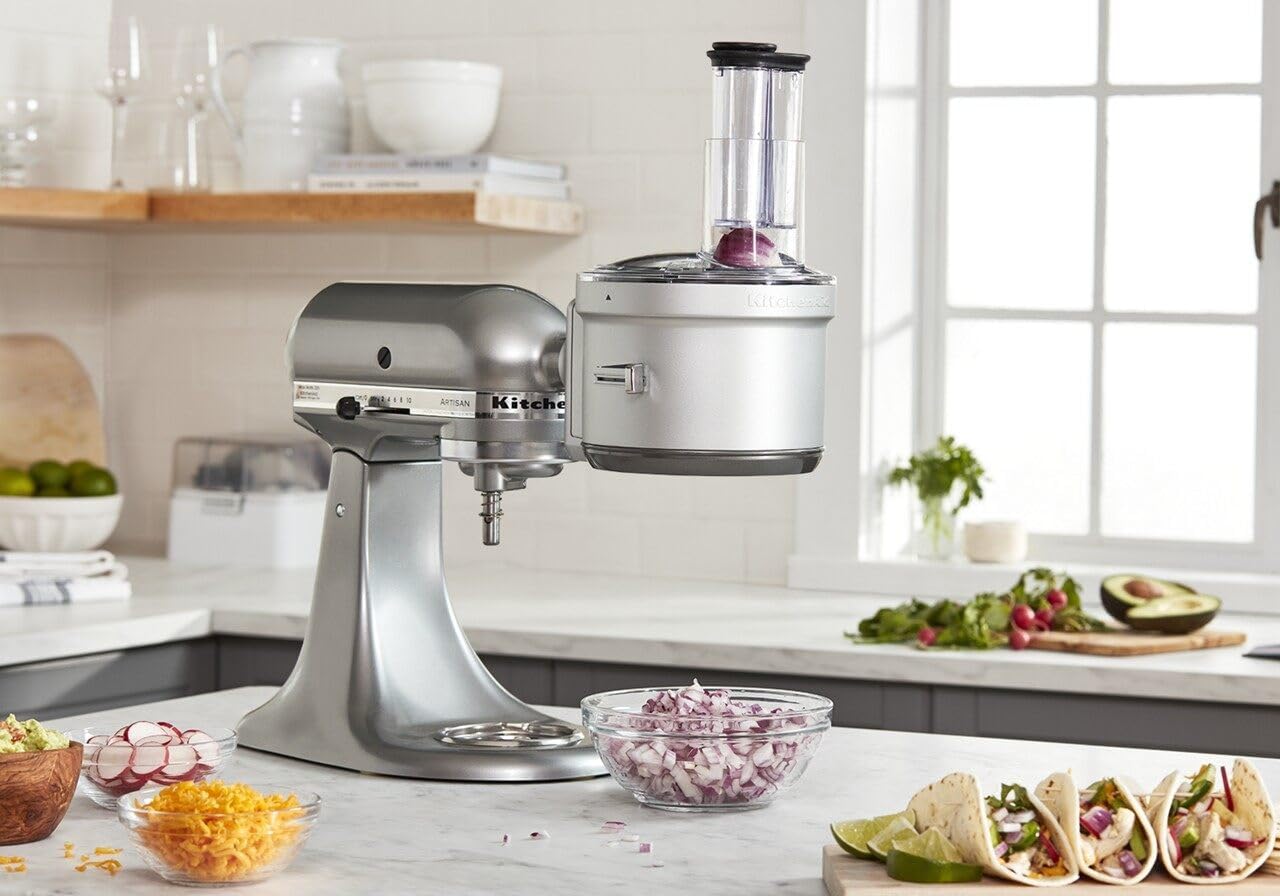 KitchenAid KSM2FPA Food Processor Attachment, Dicing Kit, Silver