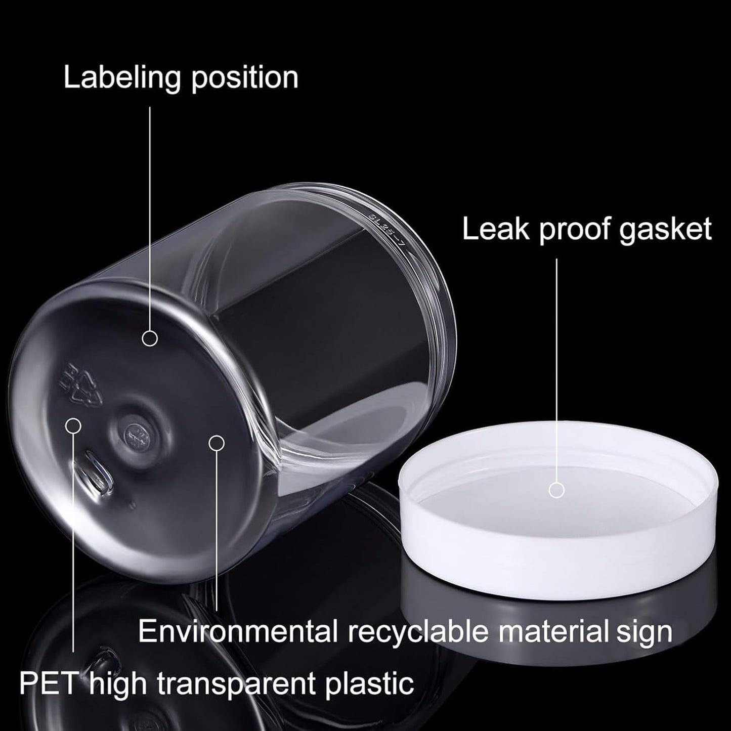 SATINIOR 6 Pack 12 oz Plastic Jars Containers with Lids Wide-mouth Refillable Leakproof Reusable Round Empty Jars for Travel Cosmetic Dry Food Spice Cookie Candy Home Kitchen Organizing(White)