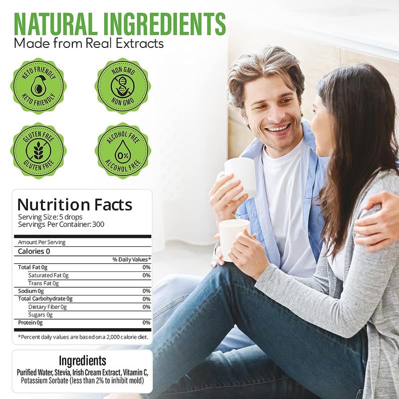 Stevia Select Irish Cream Stevia Extract Liquid - Zero Calorie Sweetener - All Natural Liquid Stevia Extract Sweetener Liquid - Pure Stevia Liquid Sweetener - Keto Sweetener & Sugar Alternative 2 Oz (2 Pack)