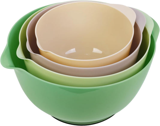 BoxedHome Classic Mixing Bowl Set, BPA Free Plastic, Microwave and Dishwasher Safe, 4.5 quarts (Sage)