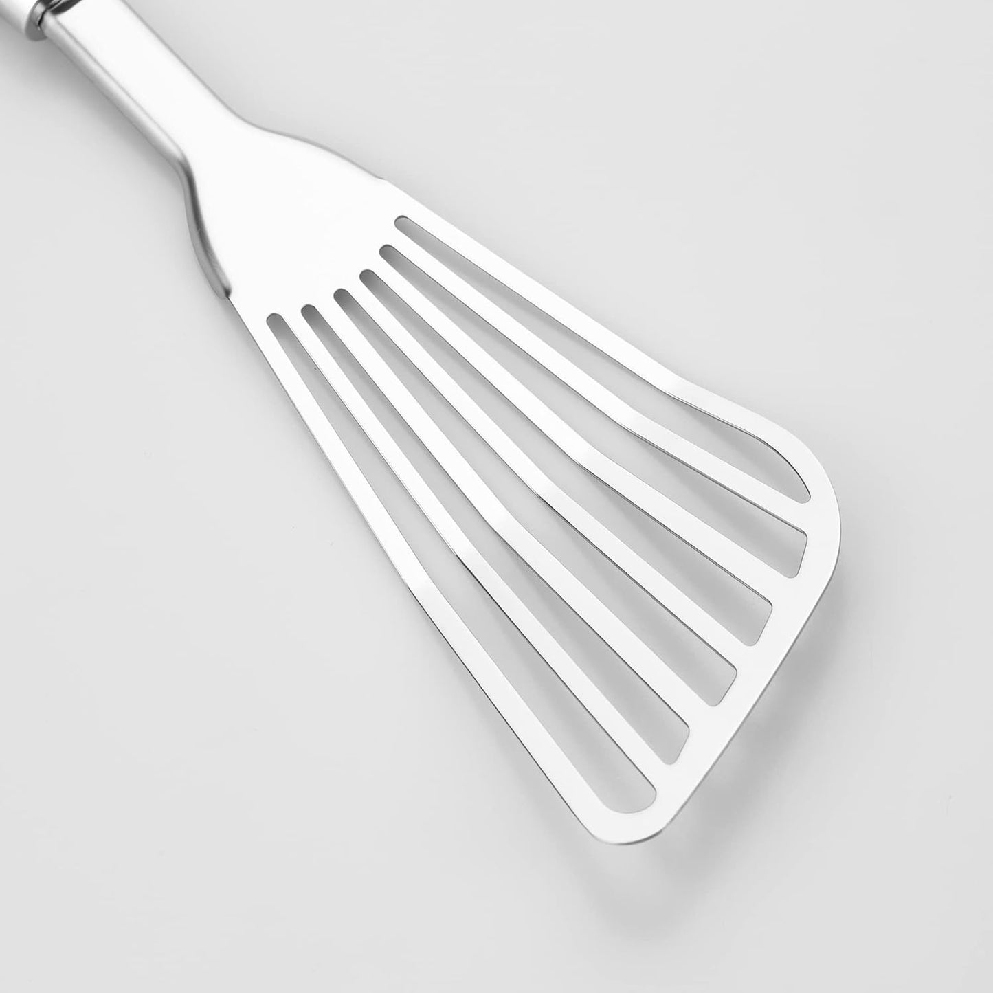 304 Stainless Steel Fish Spatula, Non-Slip Ergonomic Handle Slotted Spatula, Aqua Sky