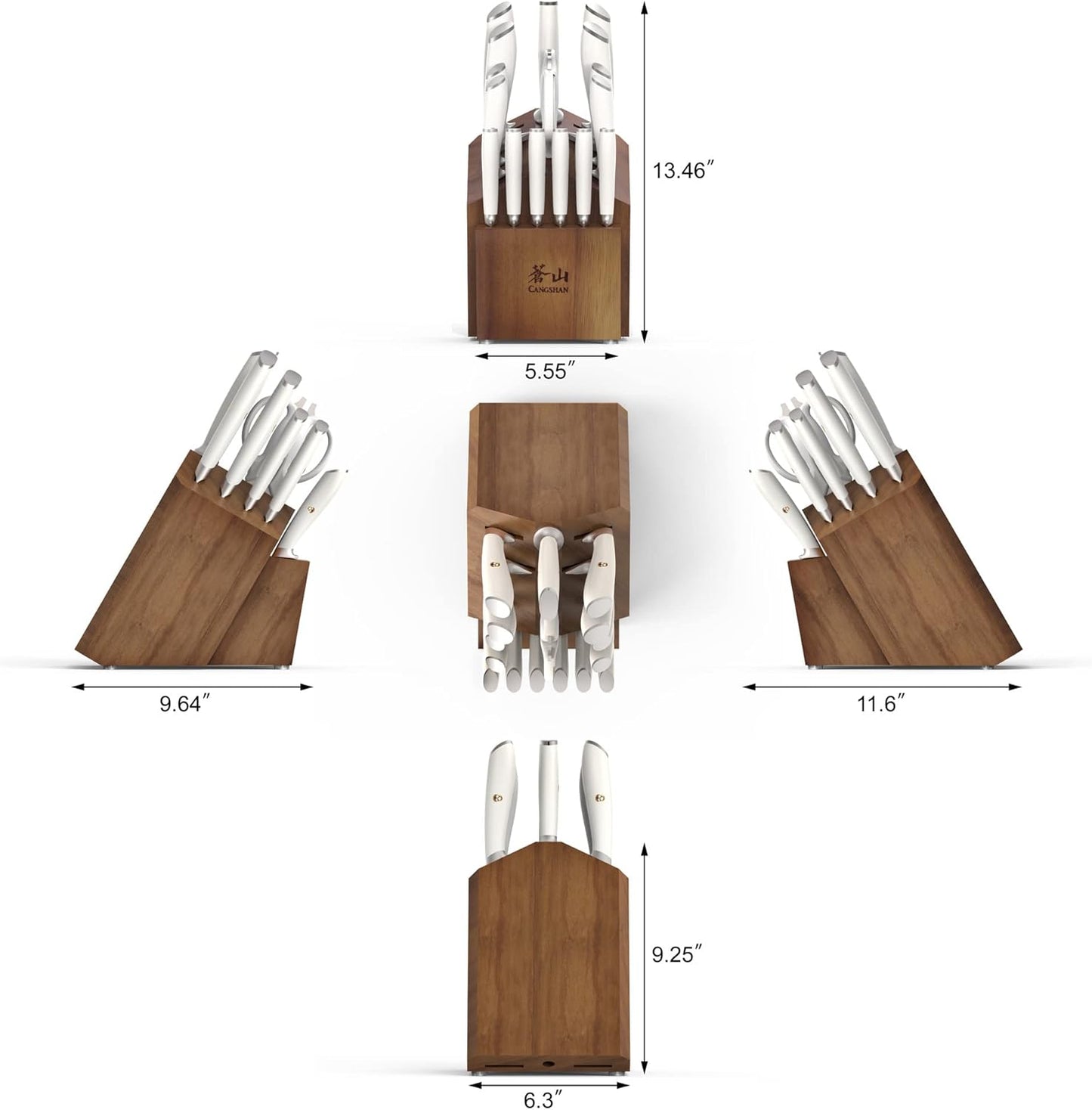 Cangshan L1 Series 17-Piece Knife Set, Forged German Steel (White)