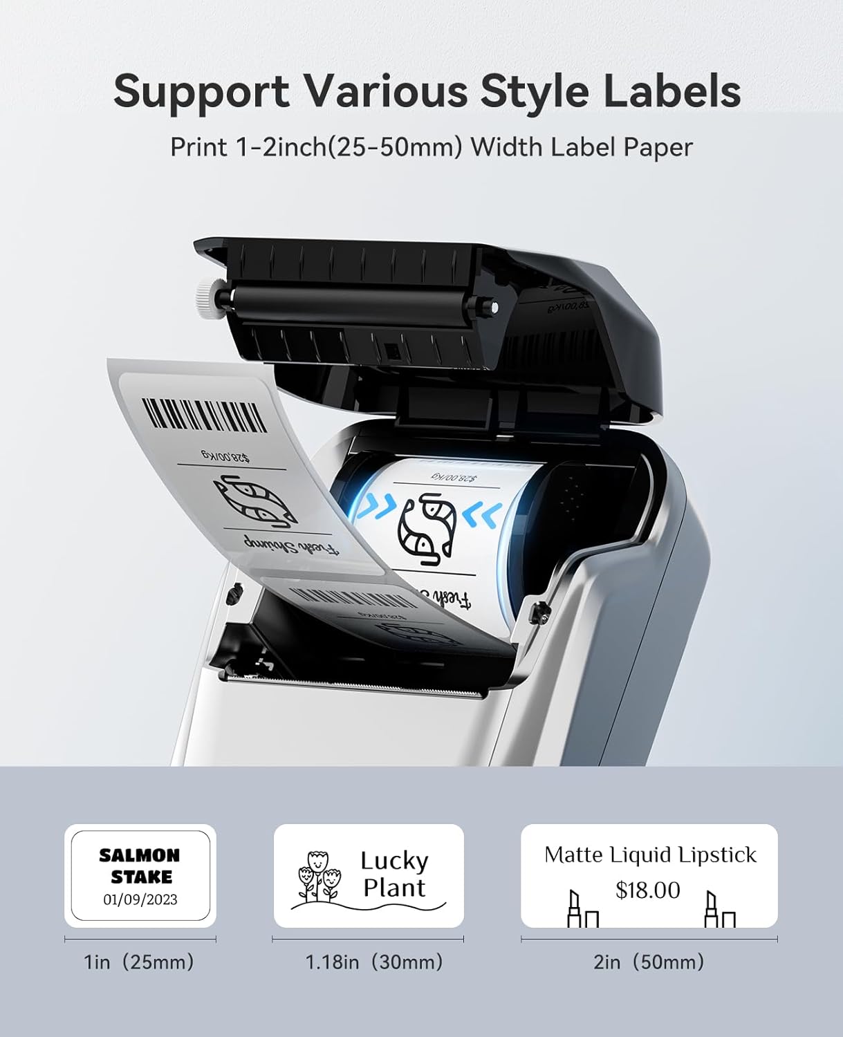 NIIMBOT B1 Label Maker Machine with Tape, Thermal Label Printer Easy to Use for Office Supplies, Home, Business, 2 Inch Label Maker with 2'' x1.18'' Labels-230pcs/Roll