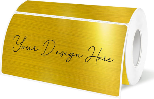 2x4 Inch Holographic Thermal Labels, Gold Direct Thermal Stickers Label, Self-Adhesive Glitter Thermals Printer Sticker Labels, Perforation Line Design- 200Pcs/ 1 Roll