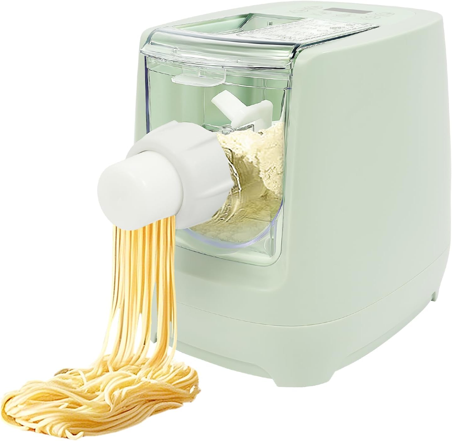 110V 260W Green Electric Pasta Maker Machine,Automatic Roller Noodle Maker Dumpling Skin Dough Machine with 13 Molds for Home Kitchen Use