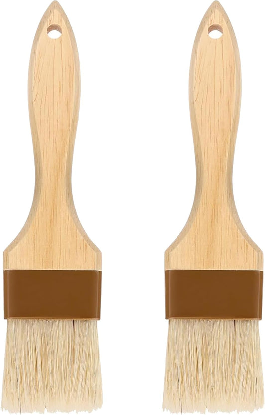 Pastry Brush,Basting Brush for Cooking,Natural Boar Bristle Pastry Brush for Baking,Not Shed Cooking Brush for Oil and Sauce,Butter Brush,Food Brushes,Baster,Egg Wash Brush Kitchen Gadgets(1.5 inch)