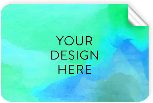 100 Custom Vinyl Stickers - Upload Your own Image, Text, Design, Logo - Personalized Logo Labels for Handmade, Packaging, Bottle, Jars, Candle, Brand Stickers (Blue Green, 3x2)