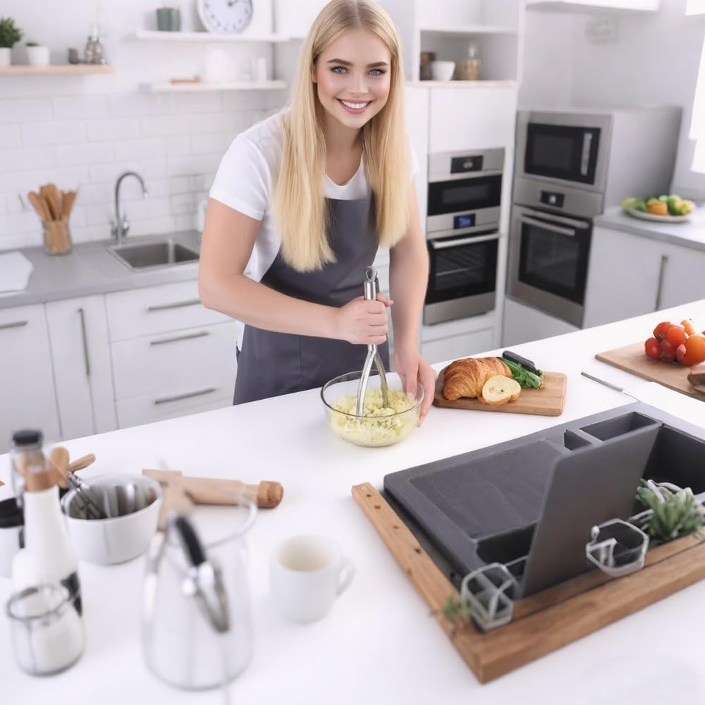 FLYINGSEA Potato Masher, Professional 18-8 Stainless Steel Potato Masher. Vegetable Masher,Cooking And Kitchen Tools.