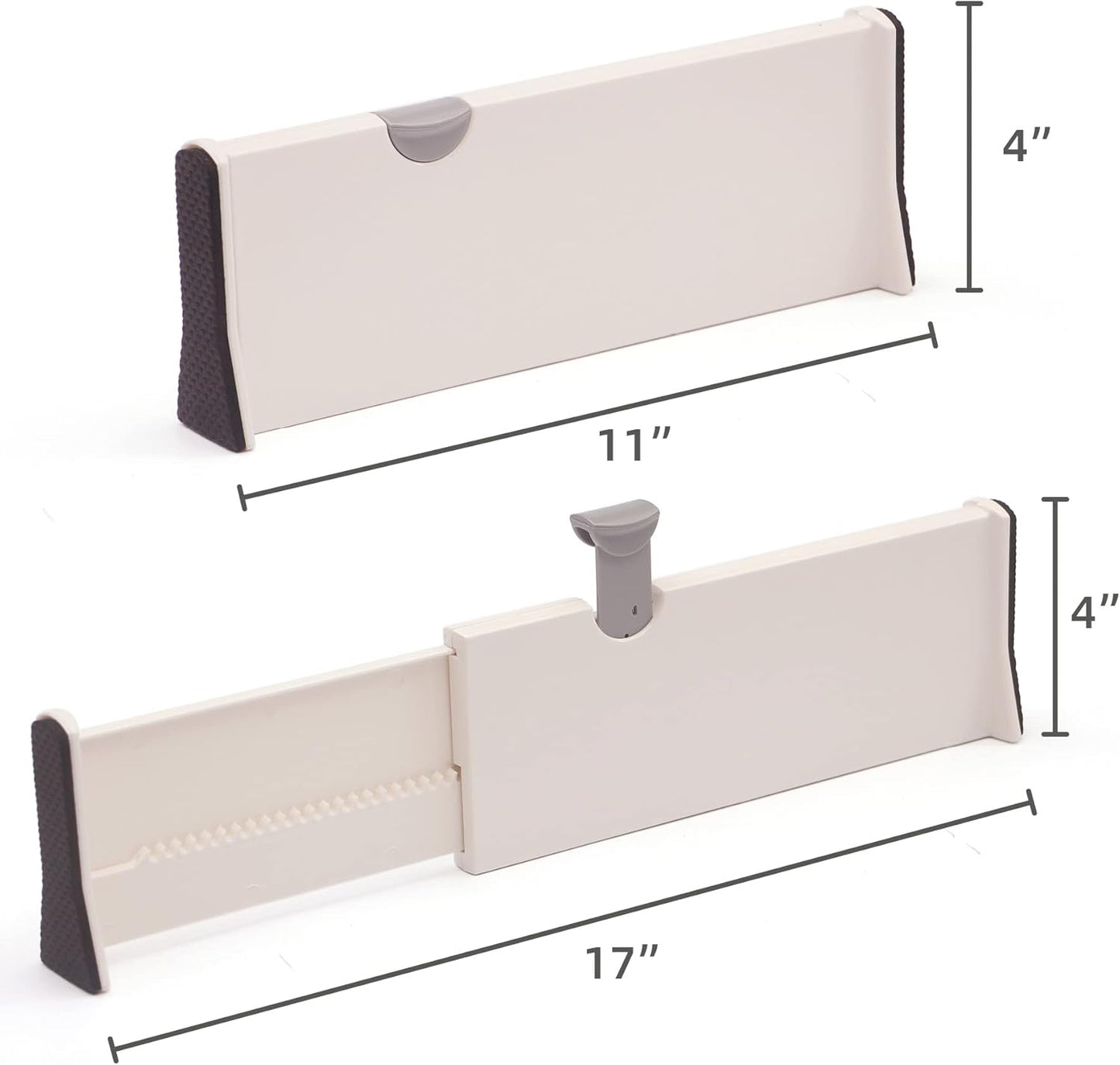 Set of 8 Adjustable Drawer Dividers Organizer Separators Plastic Dresser Organizer for Bedroom, Bathroom, Closet, Office Desk, Kitchen Storage