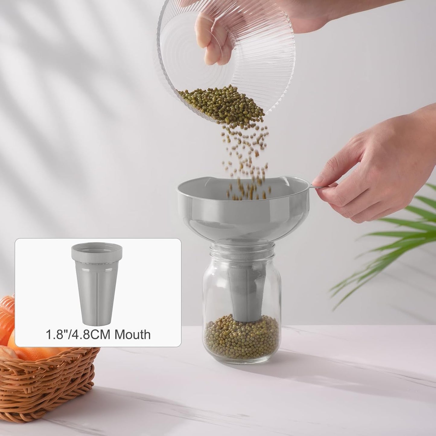 Pisol Wide Mouth Funnels for Kitchen Use, Versatile Food Grade Funnels for Filling Bottles, Plastic Cooking Funnel Set with Strainer, Large Long Neck Funnel for Canning, Mason Jar, Shampoo, Liquids