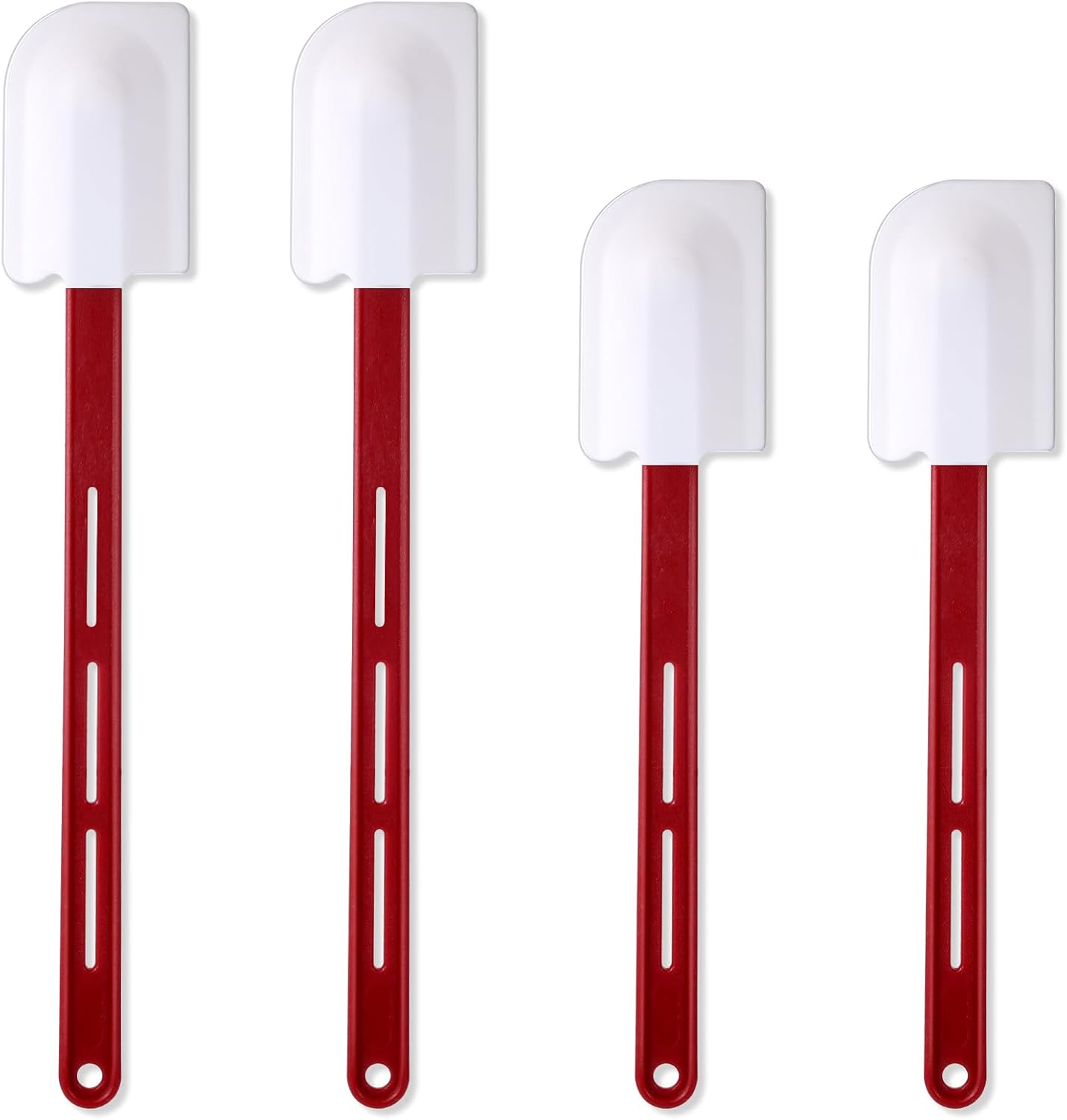 Norme 4 Pcs High Temp Silicone Spatulas Heat Resistant Rubber Spatula Commercial Silicone Scraper with Handle for Kitchen Cook Baking Mixing Utensil, Dishwasher Safe (14 Inch,16.5 Inch)