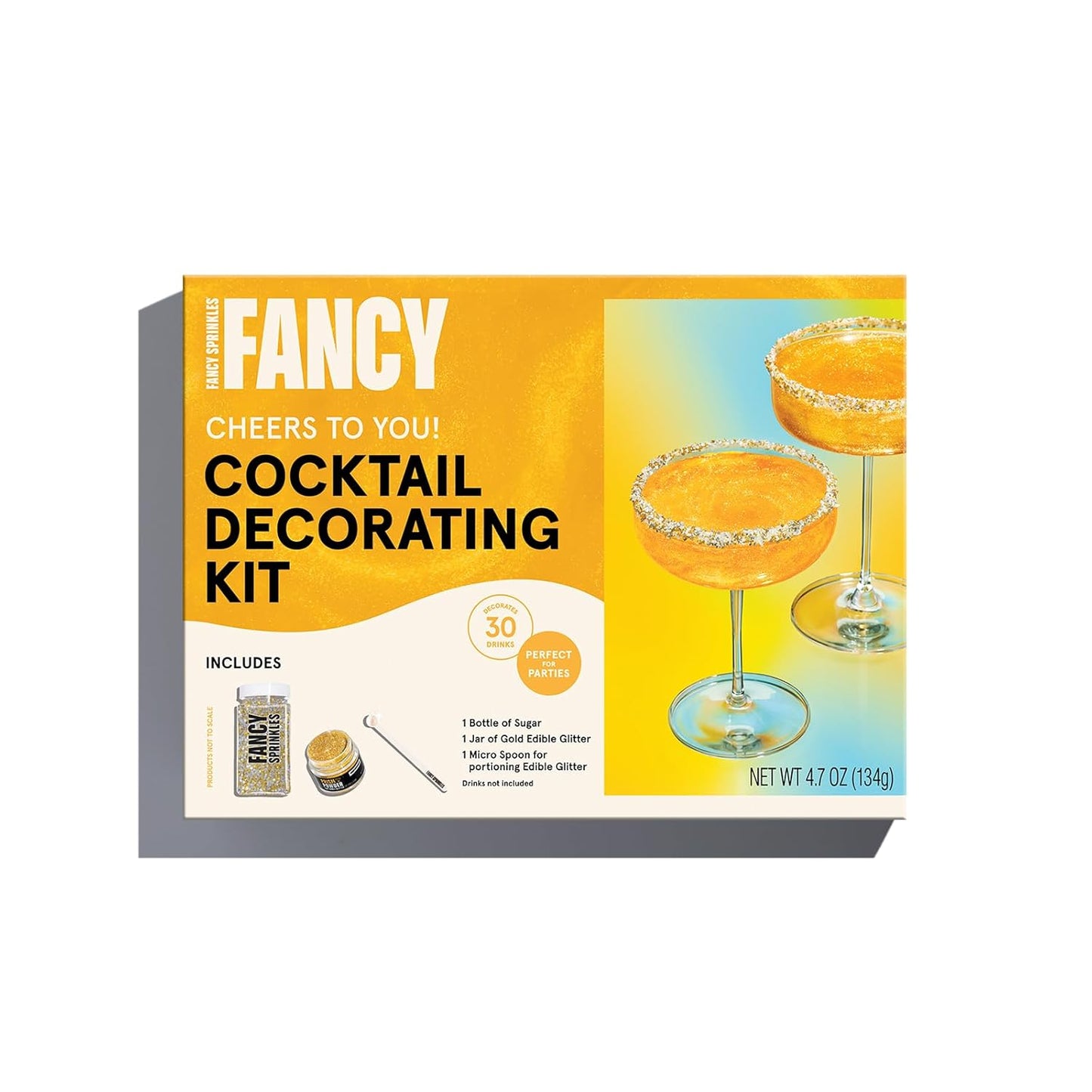 Fancy Sprinkles Cheers to You Cocktail Kit, for Happy Hour, Parties, Bachelorette, Gifting, & Celebrations
