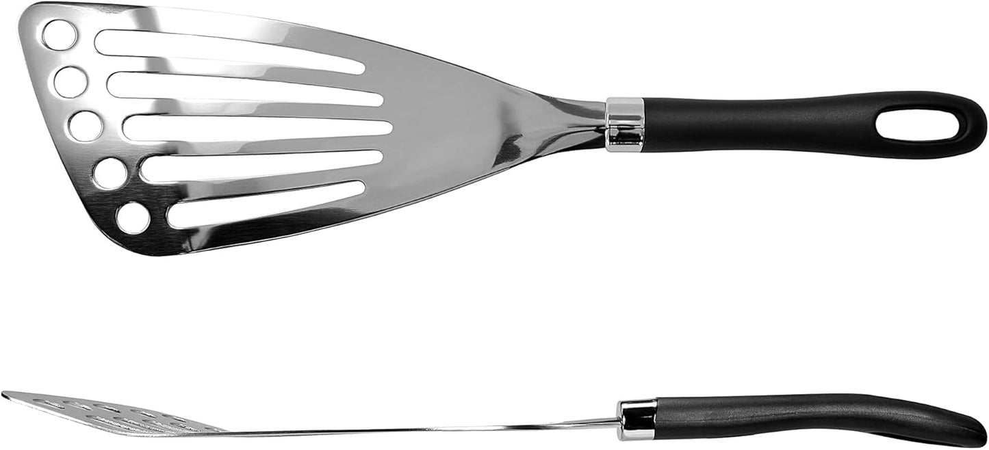 Seki Japan Right Handed Stainless Steel Spatula Wide Thin Slotted Turner Kitchen Utensils