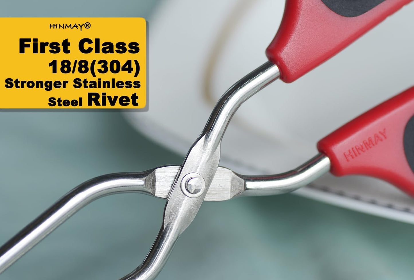 13-Inch Stainless Steel Scissor Tongs with Comfort-Grip Handle